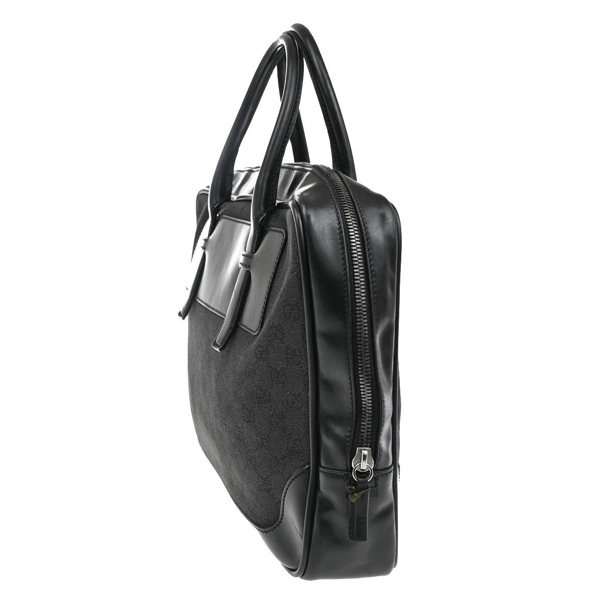 Gucci Vintage Web Briefcase GG Coated Canvas, BLACK, CANVAS, Briefcase