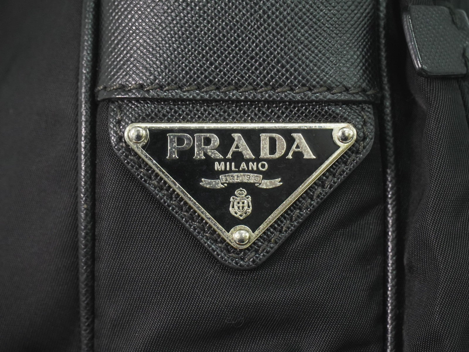 Prada Double Pocket Zip Messenger Tessuto, BLACK, NYLON, Shoulder bag