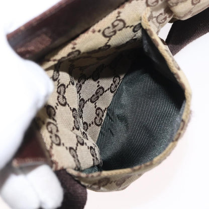 Gucci Vintage Double Belt Bag GG Canvas with Leather, BEIGE, CANVAS, Clutche & pouche