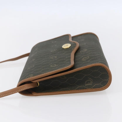 Christian Dior Vintage Honeycomb Flap Crossbody Bag Coated Canvas, KHAKI, CANVAS, Shoulder bag