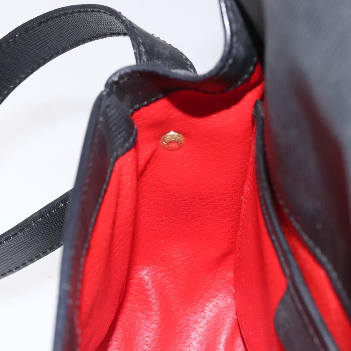 Celine Vintage Circle Logo Crossbody Bag Leather, BLACK, LEATHER, Shoulder bag