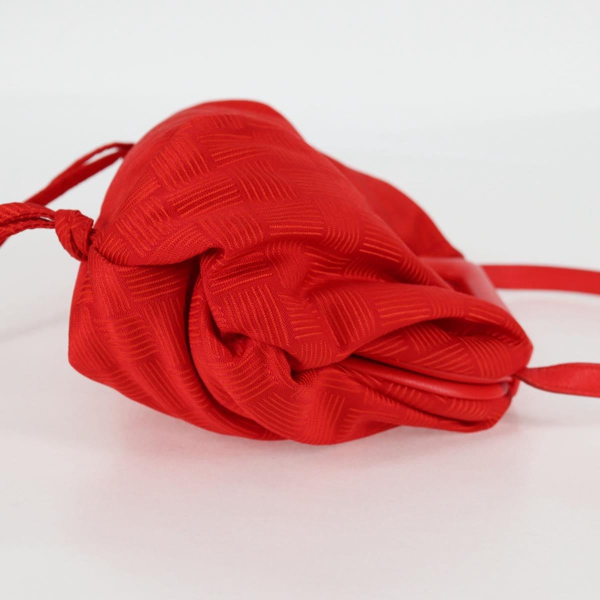 Bottega Veneta Point Shoulder Bag Chunky Knit Fabric, Red, Nylon, Shoulder Bag