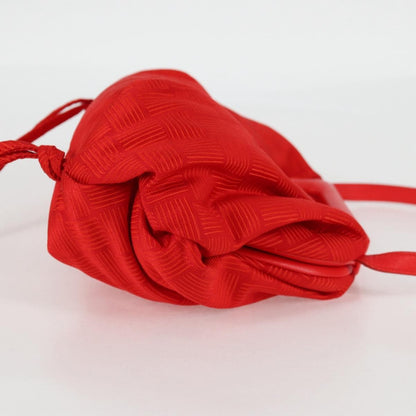 Bottega Veneta Point Shoulder Bag Chunky Knit Fabric, Red, Nylon, Shoulder Bag