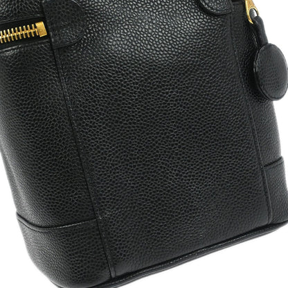 Chanel Vintage Timeless Cosmetic Case Caviar, BLACK, LEATHER, Handbag