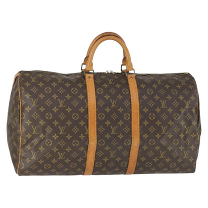 Louis Vuitton Keepall Bag Monogram Canvas, BROWN, CANVAS, Travel bag