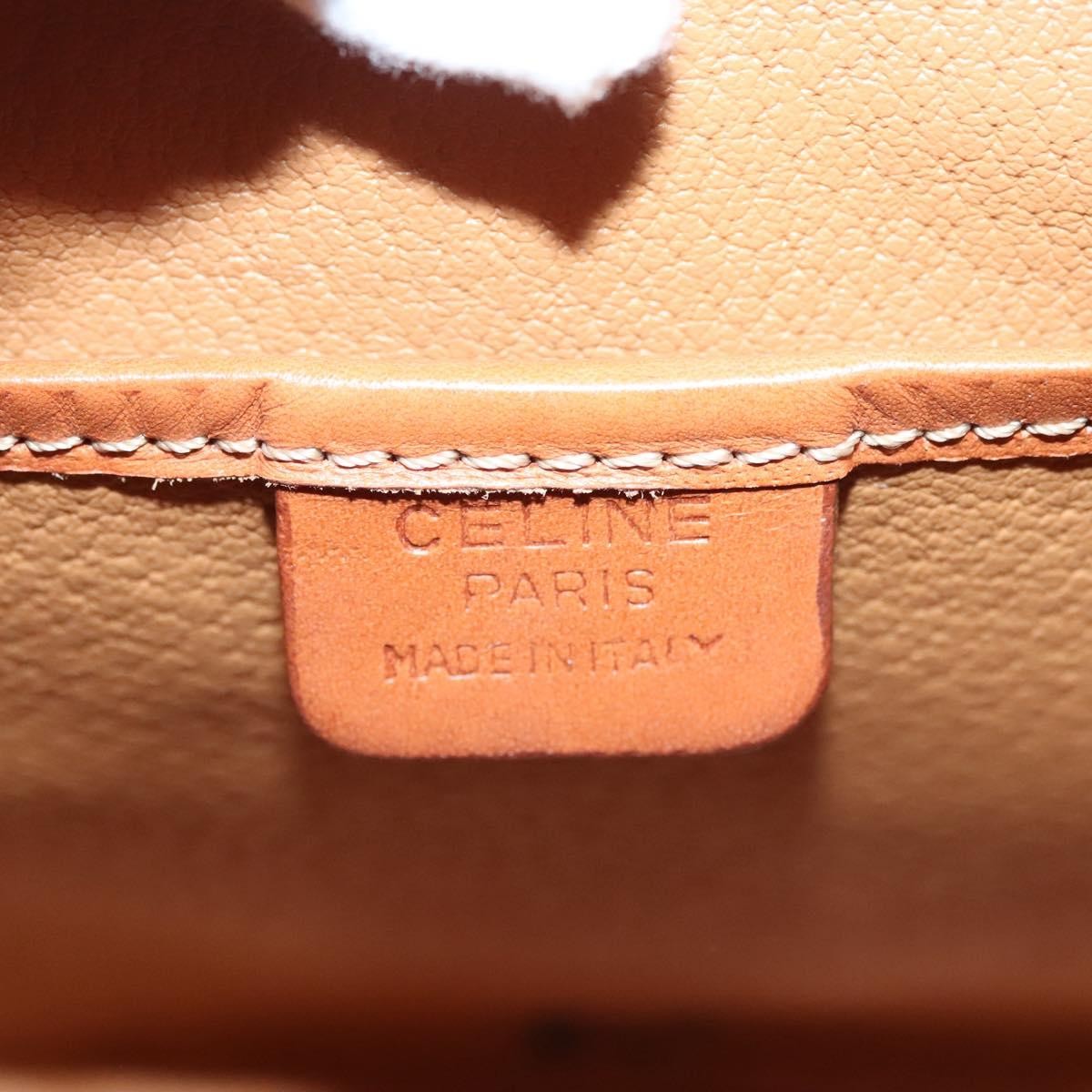 Celine Vintage Drawstring Flap Backpack Macadam Coated Canvas, BROWN, CANVAS, Backpack