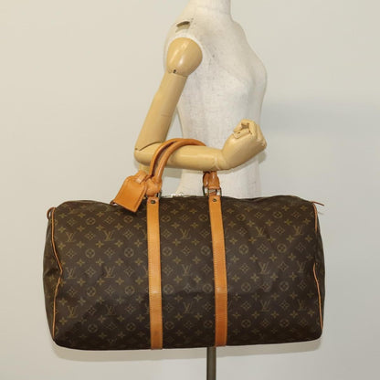 Louis Vuitton Keepall Bag Monogram Canvas, BROWN, CANVAS, Travel bag