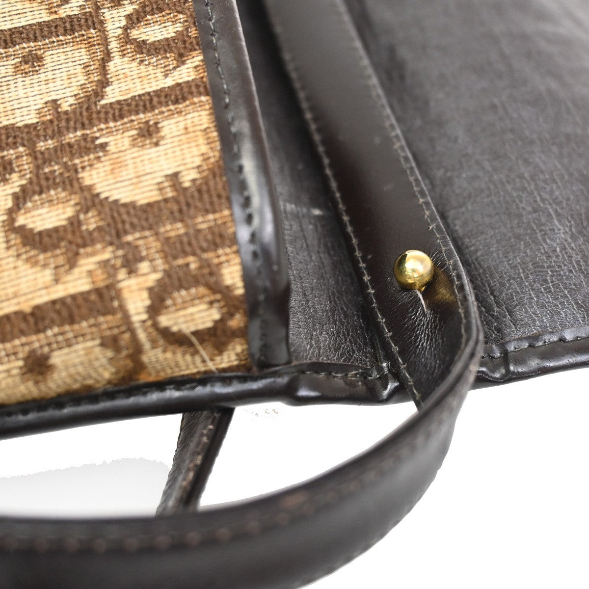 Christian Dior Vintage Trotter Shoulder Bag Canvas, BROWN, CANVAS, Shoulder bag