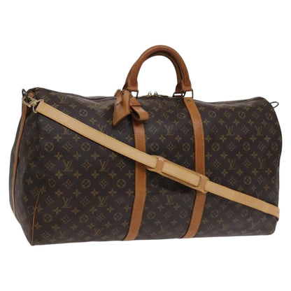 Louis Vuitton Keepall Bandouliere Bag Monogram Canvas, BROWN, CANVAS, Travel bag