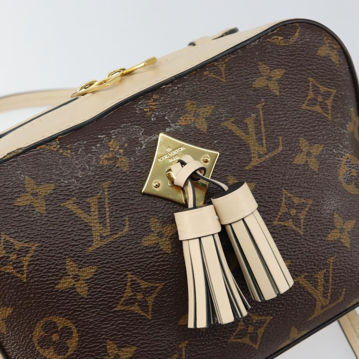 Louis Vuitton Saintonge Handbag Monogram Canvas with Leather, BROWN, CANVAS, Handbag