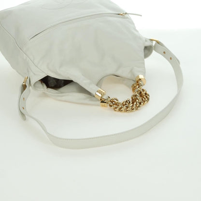 Chanel Rodeo Drive Hobo Leather, WHITE, LEATHER, Handbag