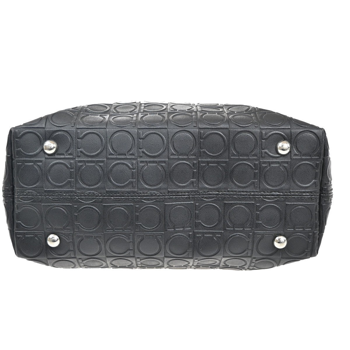 Salvatore Ferragamo Gancini Tote Gancini Canvas, Black, Canvas, Tote Bag