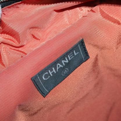 Chanel Travel Line Boston Bag Printed Nylon, BLACK, NYLON, Travel bag