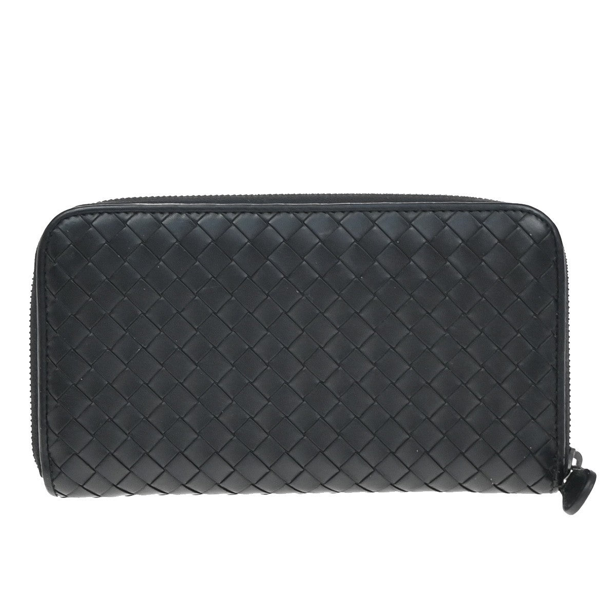 Bottega Veneta Intrecciato Long Zip  Wallet Leather, BLACK, LEATHER, Wallets