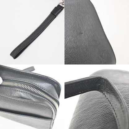 Louis Vuitton Baikal Handbag Taiga Leather, BLACK, LEATHER, Clutche & pouche