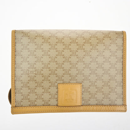 Celine C Macadam Pouch Canvas, BEIGE, PVC, Clutche & pouche