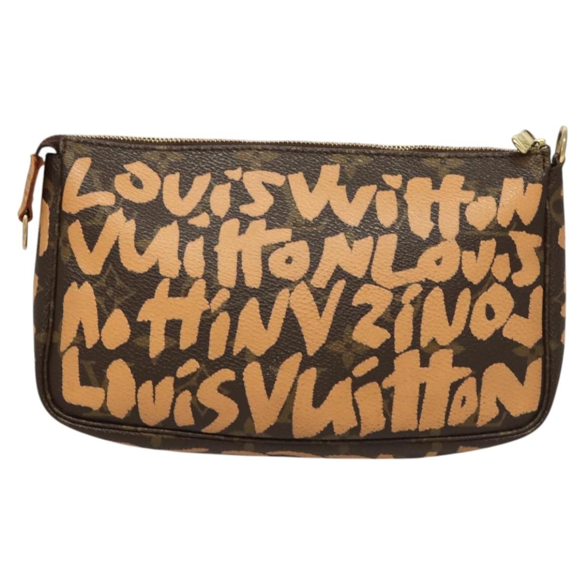Louis Vuitton Pochette Accessoires Limited Edition Monogram Graffiti, ORANGE, CANVAS, Clutche & pouche