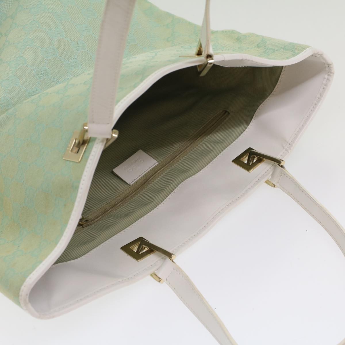 Gucci Vintage Bucket Shopping Tote GG Canvas, BLUE, CANVAS, Tote bag