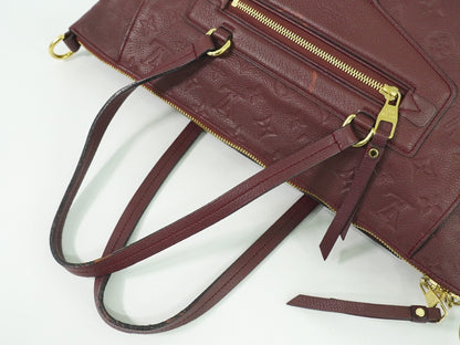 Louis Vuitton Lumineuse Handbag Monogram Empreinte Leather, BURGUNDY, LEATHER, Handbag