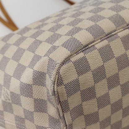 Louis Vuitton Neverfull Tote Damier azur, WHITE, CANVAS, Tote bag
