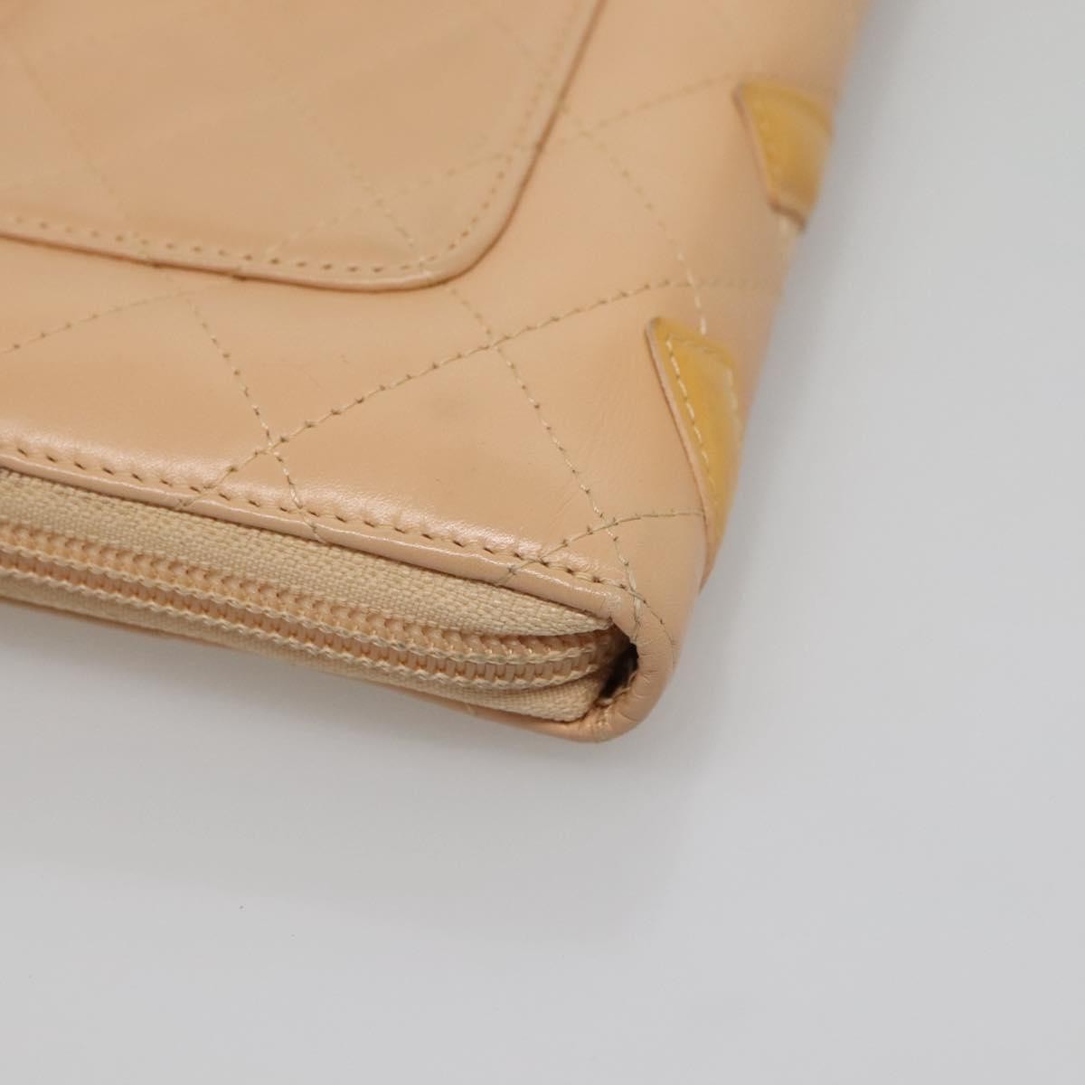 Chanel Cambon Zip Around Organizer Wallet Quilted Lambskin, ORANGE, LEATHER, Wallets