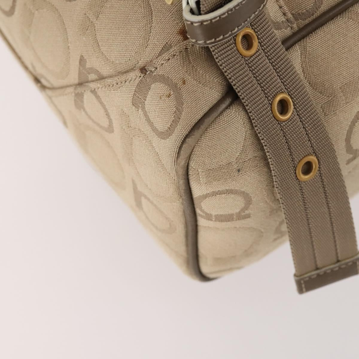 Salvatore Ferragamo Gancini Backpack Canvas, BEIGE, CANVAS, Backpack