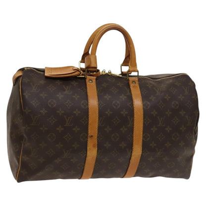 Louis Vuitton Keepall Bag Monogram Canvas, BROWN, CANVAS, Travel bag