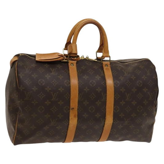 Louis Vuitton Keepall Bag Monogram Canvas, BROWN, CANVAS, Travel bag