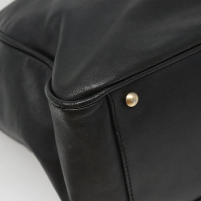 Chanel Camellia Tote Leather, BLACK, LEATHER, Tote bag