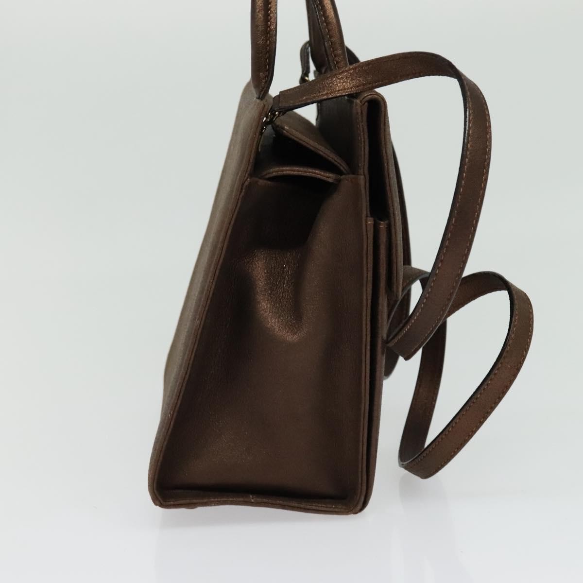 Salvatore Ferragamo Gancini Shoulder Bag Leather, BROWN, LEATHER, Shoulder bag
