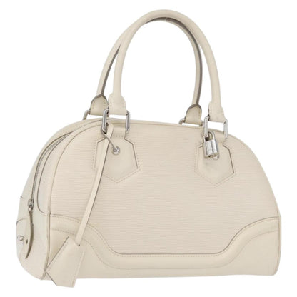 Louis Vuitton Montaigne Bowling Bag Epi Leather, WHITE, LEATHER, Handbag