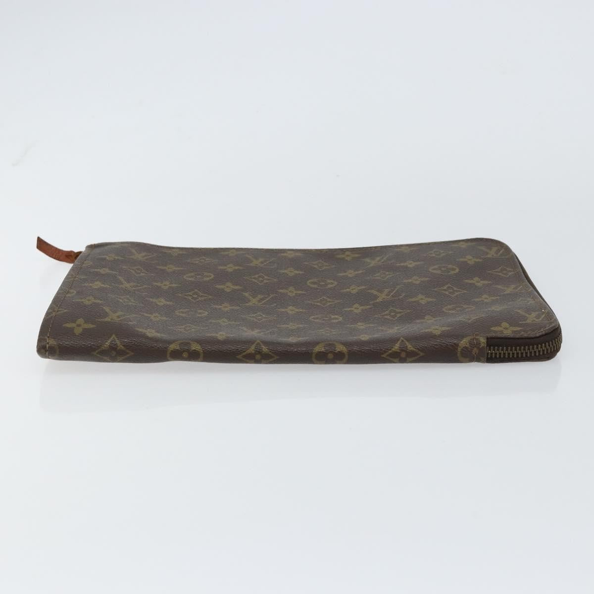 Louis Vuitton Poche Documents Monogram Canvas, BROWN, CANVAS, Clutche & pouche