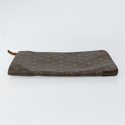 Louis Vuitton Poche Documents Monogram Canvas, BROWN, CANVAS, Clutche & pouche
