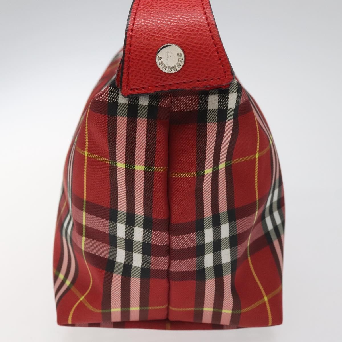 Burberry Nova Check Handbag Leather and Nylon, Red, Nylon, Handbag