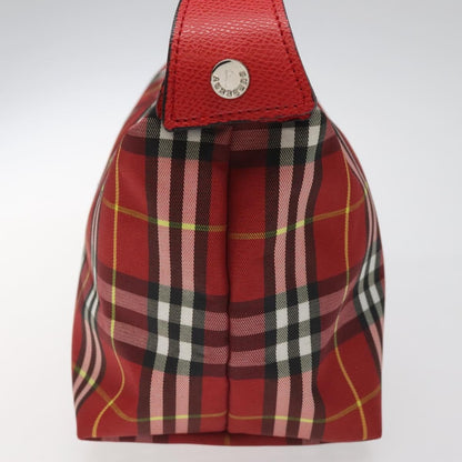 Burberry Nova Check Handbag Leather and Nylon, Red, Nylon, Handbag