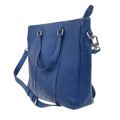 Louis Vuitton Tadao Handbag Damier Infini Leather, BLUE, LEATHER, Tote bag