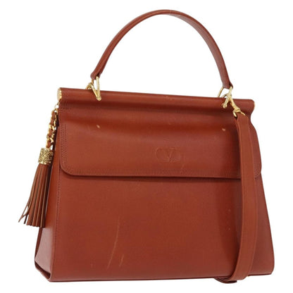 Valentino Garavani Vintage Handbag Leather, BROWN, LEATHER, Handbag