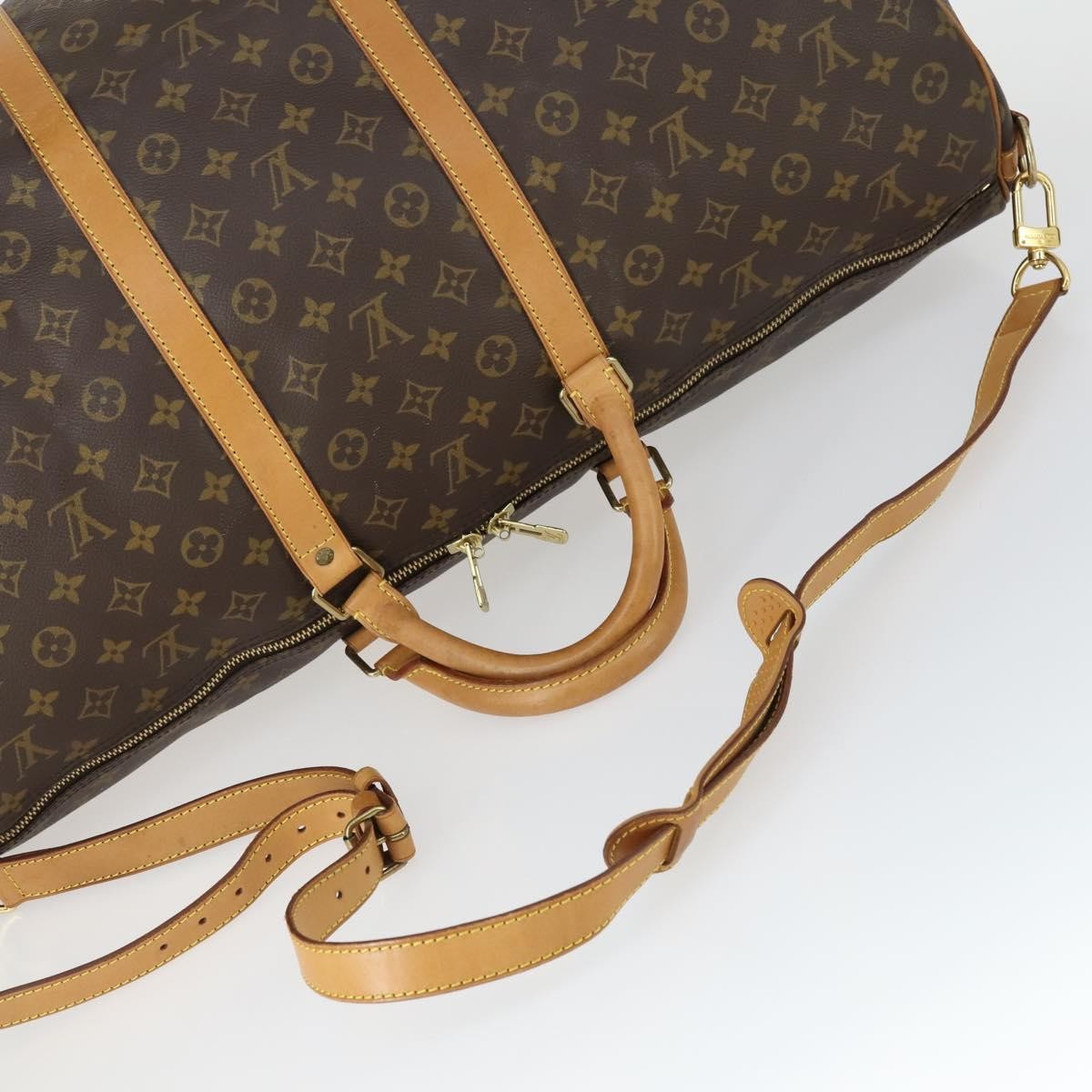 Louis Vuitton Keepall Bandouliere Bag Monogram Canvas, BROWN, CANVAS, Travel bag