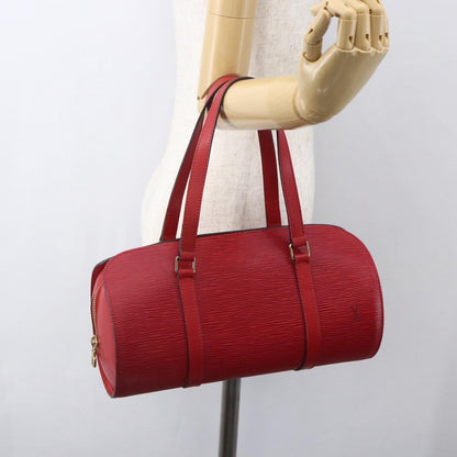 Louis Vuitton Soufflot Handbag Epi Leather, RED, LEATHER, Shoulder bag