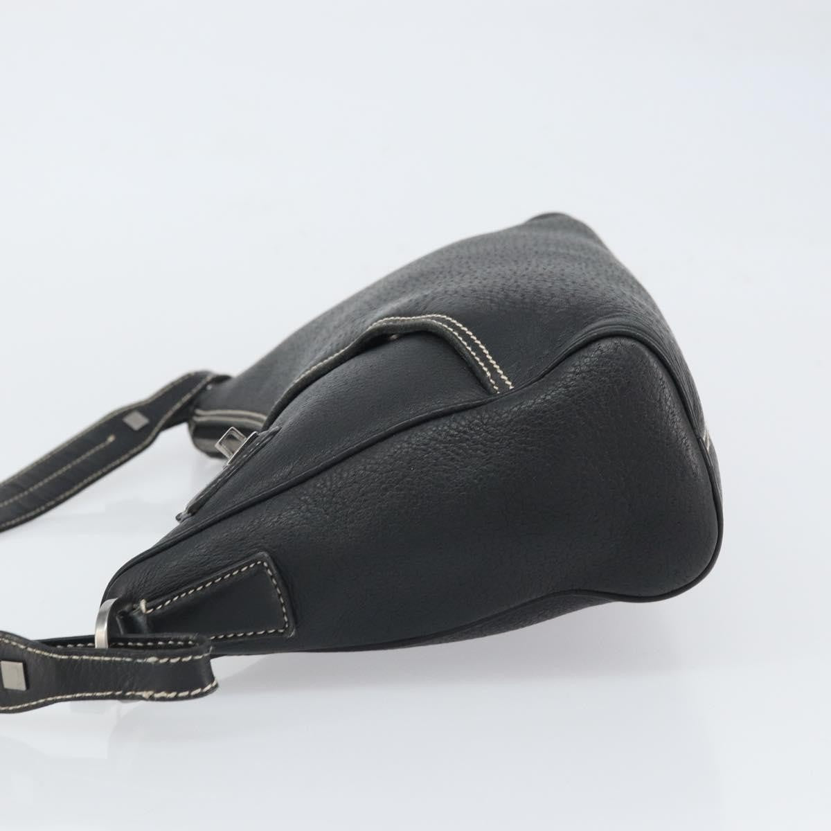 Salvatore Ferragamo Gancini Shoulder Bag Leather, BLACK, LEATHER, Shoulder bag