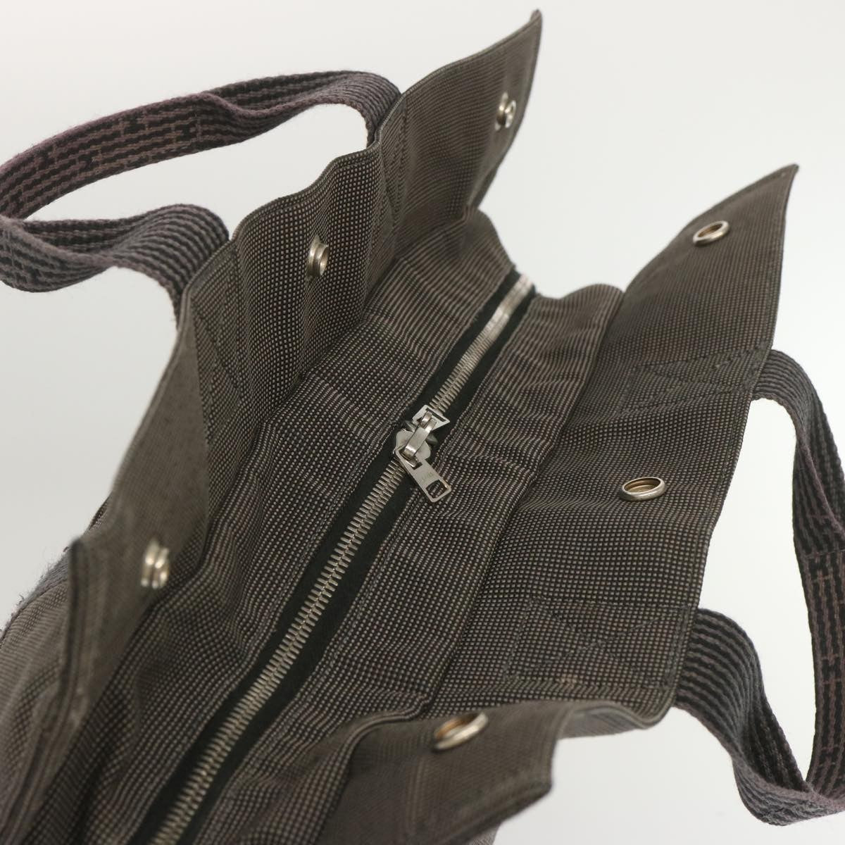 Hermes Fourre-tout Herline Canvas, GRAY, CANVAS, Tote bag