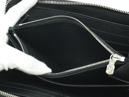 Louis Vuitton Zippy Organizer Taiga Leather, BLACK, LEATHER, Wallets