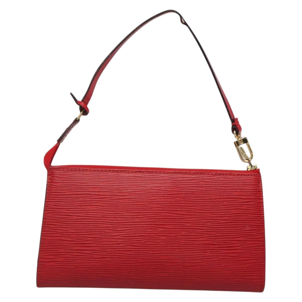 Louis Vuitton Pochette Accessoires Epi Leather, RED, LEATHER, Clutche & pouche