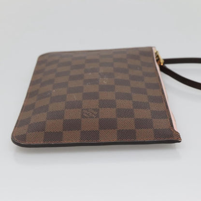 Louis Vuitton Neverfull Pochette Damier, BROWN, CANVAS, Tote bag