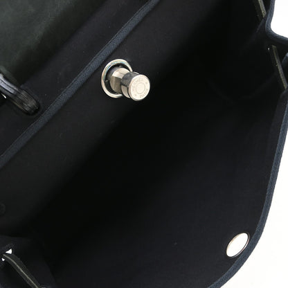 Hermes Herbag Cabas Toile and Leather, Black, Canvas, Handbag