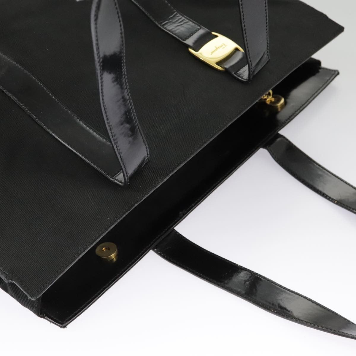 Salvatore Ferragamo Vala tote Canvas, BLACK, CANVAS, Tote bag