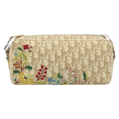 Christian Dior Vintage Crossbody Bag Embroidered Diorissimo Canvas, Beige, Canvas, Shoulder Bag