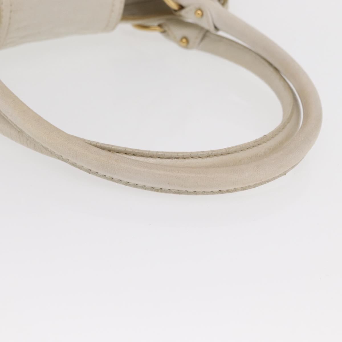Salvatore Ferragamo Gancini handbag Leather, WHITE, LEATHER, Handbag