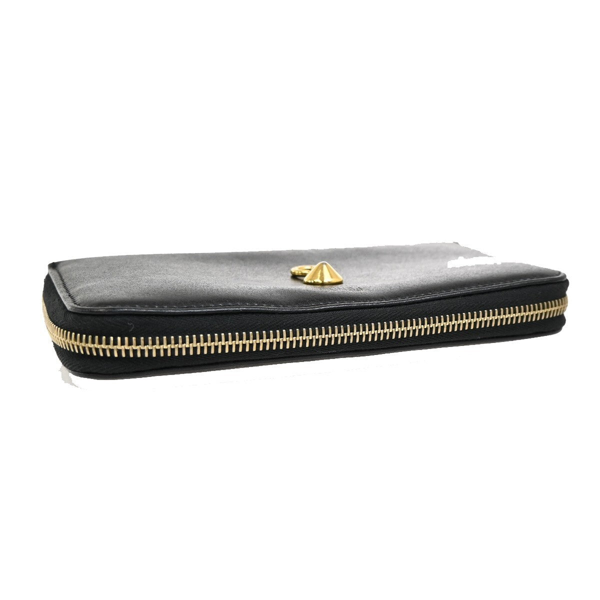 Fendi By The Way Zip Around Wallet Leather, BLACK, LEATHER, Wallets