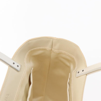 Prada Vintage Tote Leather, WHITE, LEATHER, Handbag
